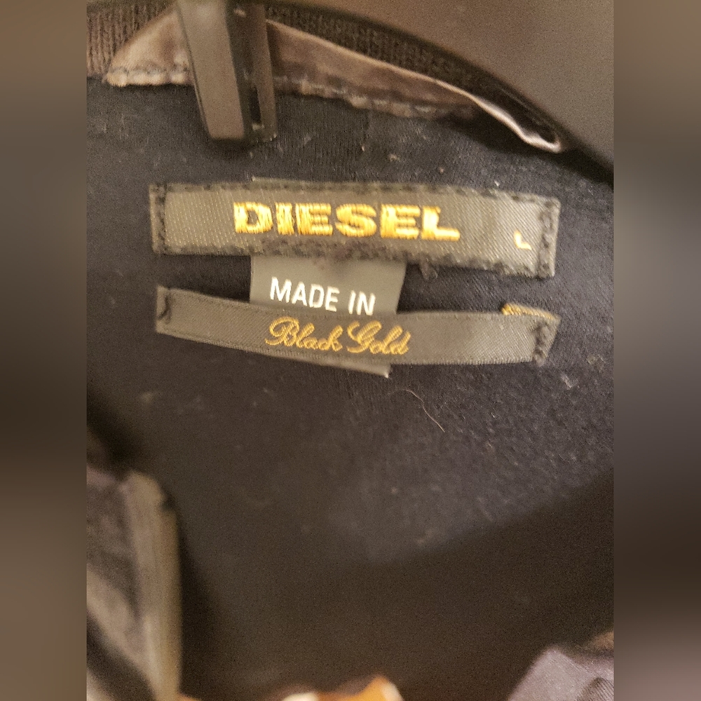 Diesel Black Gold Graphite and Black Jacket Sz L - Picture 13 of 13